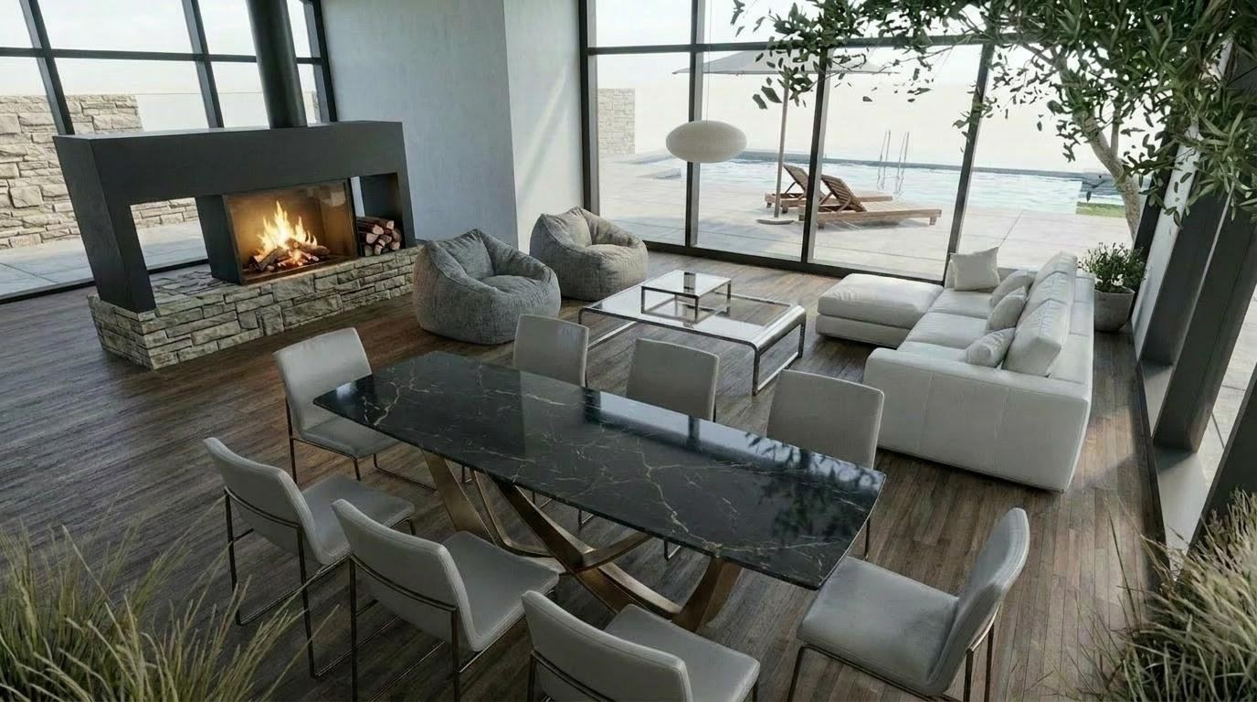 The same render with white sofas
