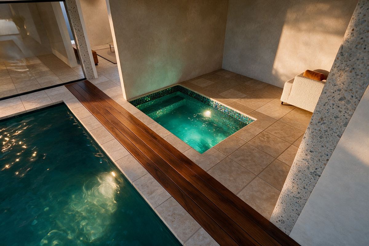 Villa plunge pool and teak deck