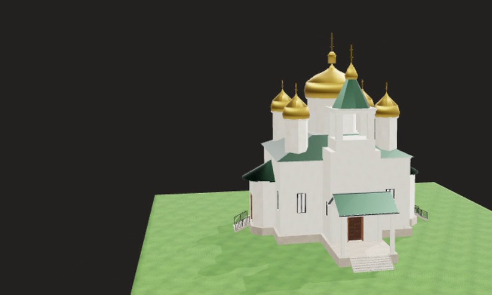 The church model, straight from the 3D model